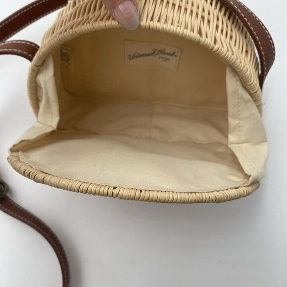 Universal Thread Target Rattan Woven Half Moon Crossbody Bag Faux Leather - Picture 3 of 10
